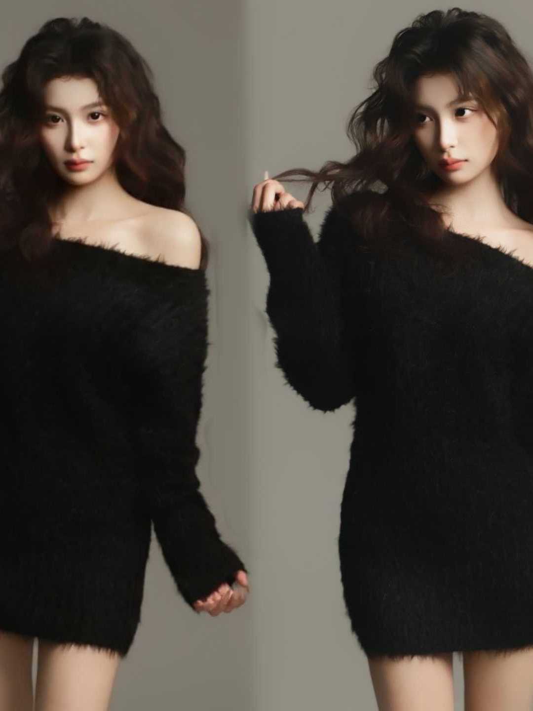 Photography Studio - Black Portrait Photography Clothing One Shoulder