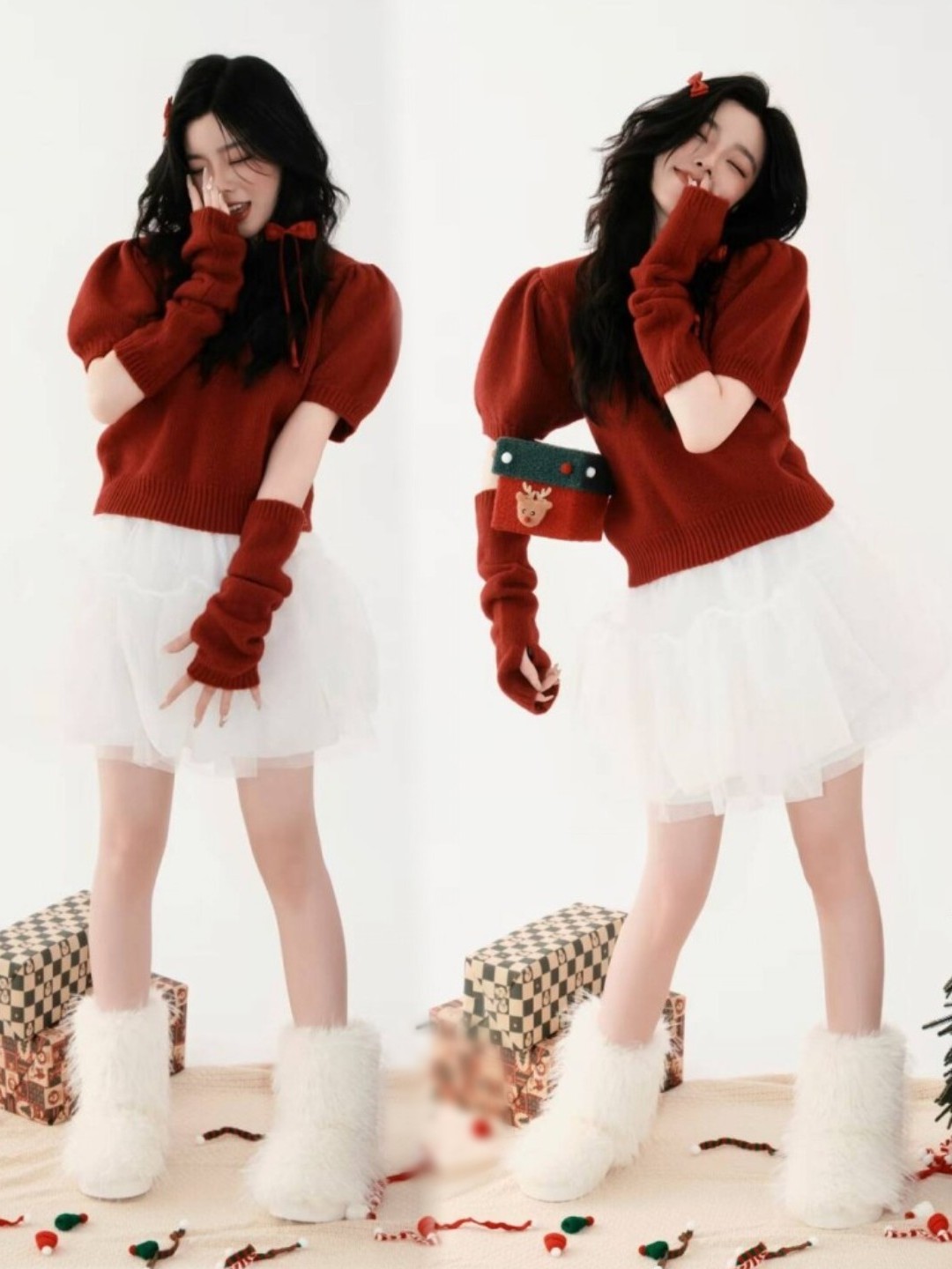 Photography Studio - Christmas Theme Red Sweater Art Photo