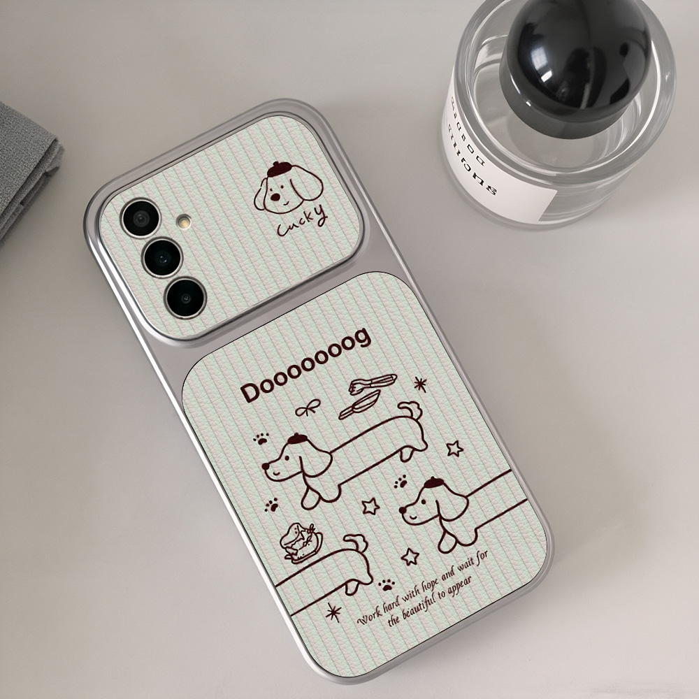Cartoon Dachshund Phone Case F - Camera Strap Leather recension och pris