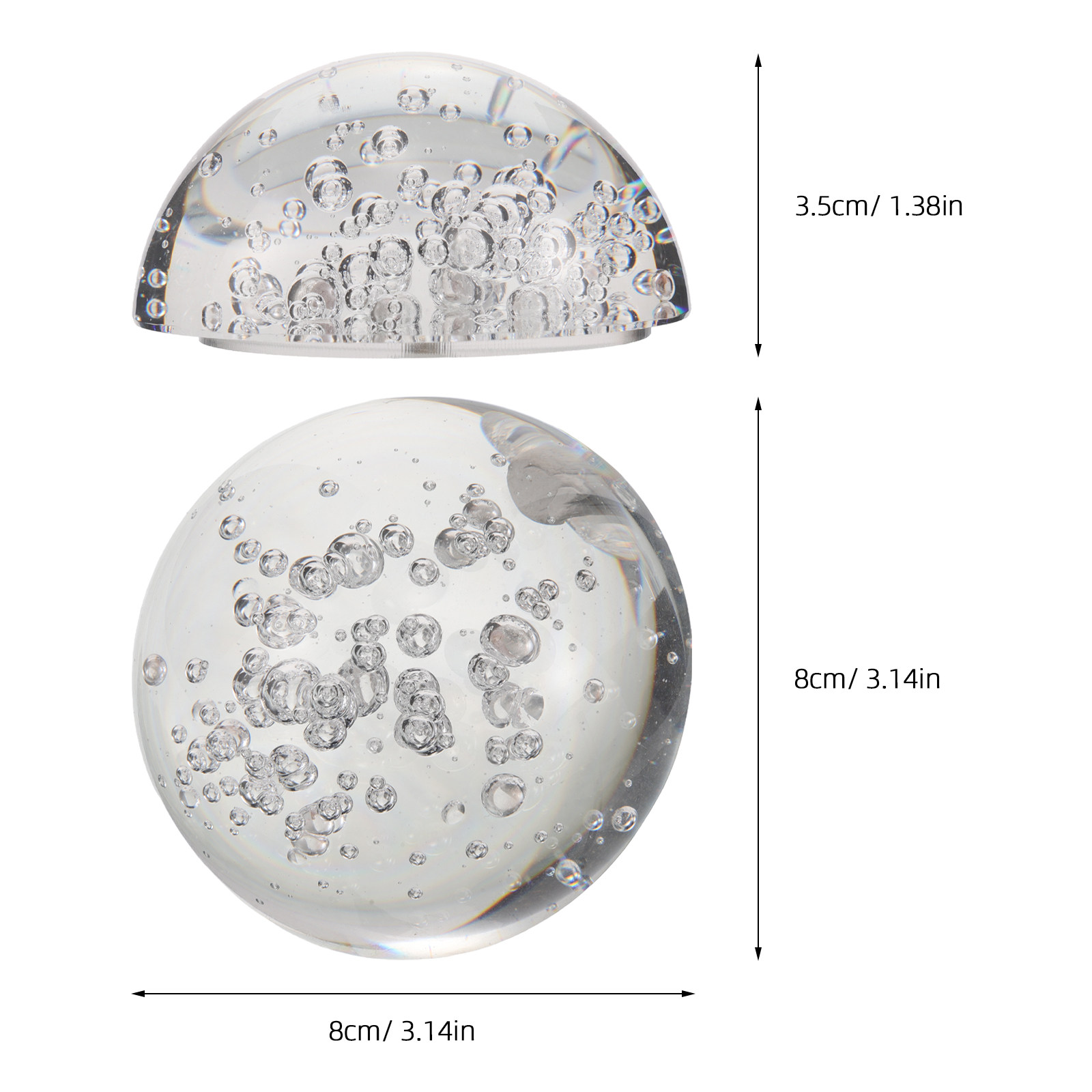 Half Crystal Ball Clear Decora - Lens Ball Crystal recension och pris